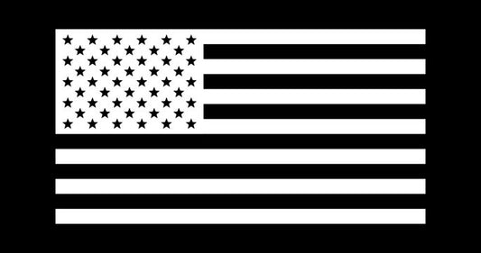 Add 4" White American Flag Left Sleeve