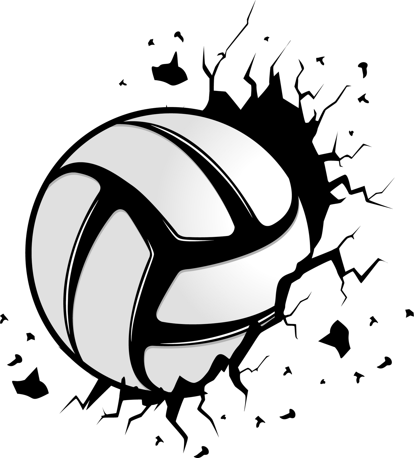 Add on Logo 5" Volleyball Breaking Through